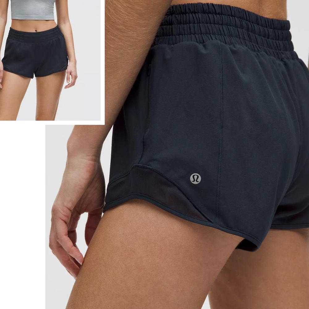 LULULEMON Hotty Hot Short Women's Black Athletic Running Shorts w Pockets